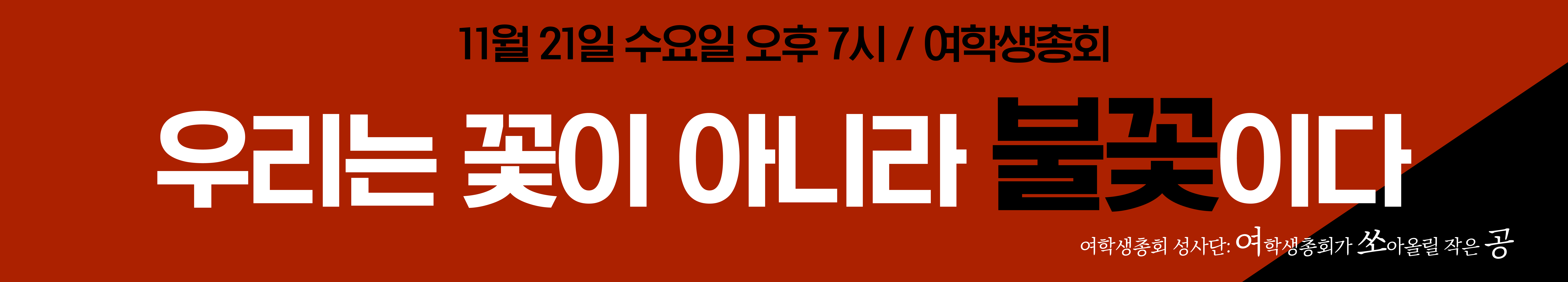 우리는 꽃이 아니라 불꽃이다