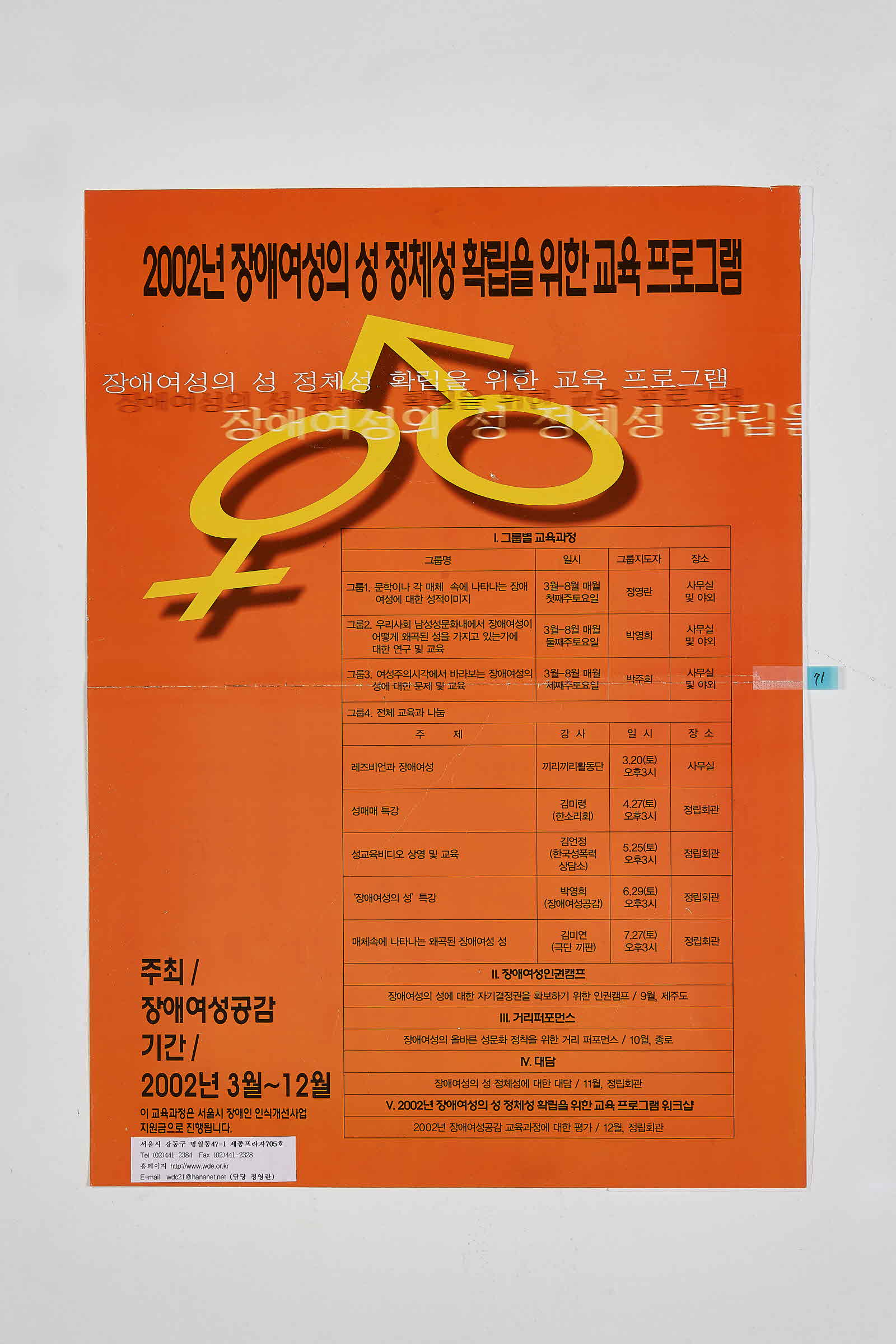 2002년 장애여성의 성 정체성 확립을 위한 교육 프로그램 | 장애여성공감