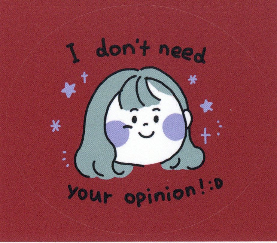 I don't need your opinion! 스티커