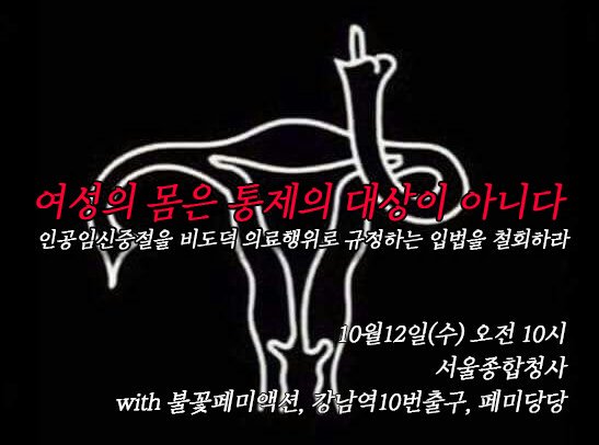 여성의 몸은 통제의 대상이 아니다, 인공임신중절을 비도덕 의료행위로 규정하는 입법을 철회하라
